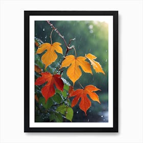 Autumn Leaves In The Rain Art Print