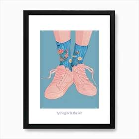 Spring In In The Air Pink Shoes And Wild Flowers 4 Art Print