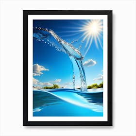Pouring Water Waterscape Photography 2 Art Print