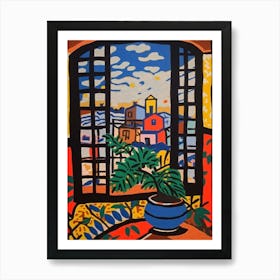 Window View Of Tokyo In The Style Of Fauvist 3 Art Print