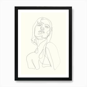 Single Line Drawing Monoline Hand Drawing Aesthetic Illustration 3 Art Print