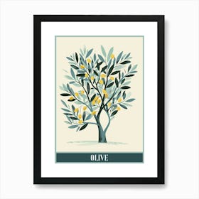 Olive Tree Flat Illustration 6 Poster Art Print