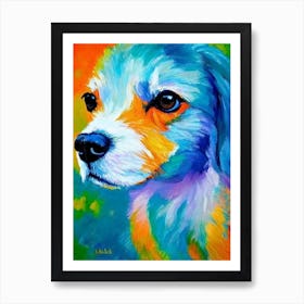 Papillon 2 Fauvist Style Dog Art Print