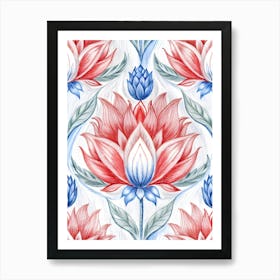 Lotus Flower Pattern Art Print