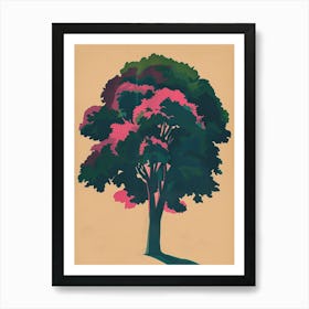 Boxwood Tree Colourful Illustration 3 Art Print