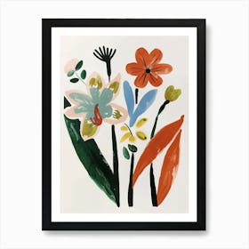 Painted Florals Amaryllis 2 Art Print