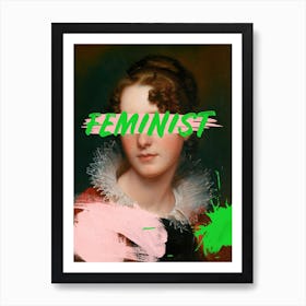 Feminist Lime Black &Pink Art Print