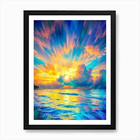 Sunset Over The Ocean 12 Art Print