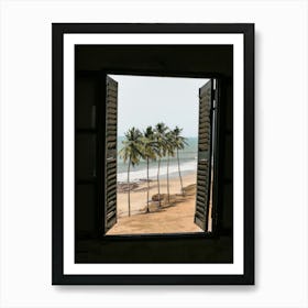 View From A Window On The Beach Of Ghana Art Print