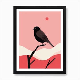 Minimalist Blackbird 1 Illustration Art Print