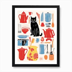 Cats And Kitchen Lovers 10 Art Print