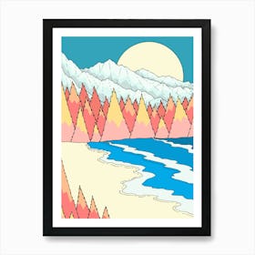 Mountain Beach Art Print