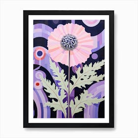 Scabiosa 2 Hilma Af Klint Inspired Pastel Flower Painting Art Print