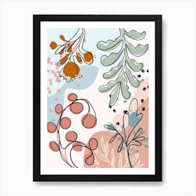 Abstract Floral Pattern 4 Art Print