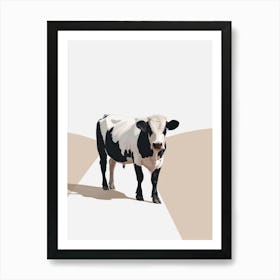 Cow On The Road Art Print