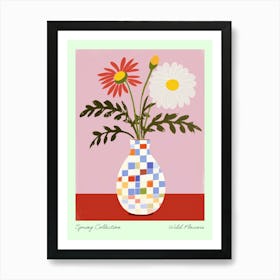 Spring Collection Wild Flowers White Tones In Vase 2 Art Print