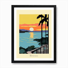 Poster Of Minimal Design Style Of Honolulu Hawaii, Usa 1 Art Print