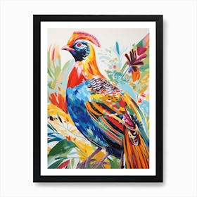 Colourful Bird Painting Pheasant 1 Art Print