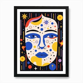 Zodiac Face Illustration 1 Art Print