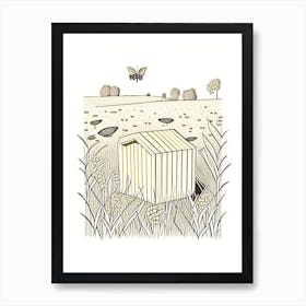 Bee Boxes In A Field 5 Vintage Art Print