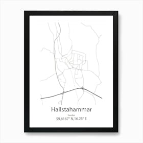 Hallstahammar,Sweden Minimalist Map Art Print