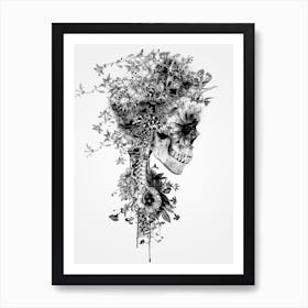 Skull Bw Art Print