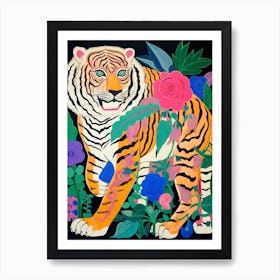 Maximalist Animal Painting Tiger Art Print