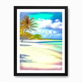 Mauritius Beach Soft Colours Tropical Destination Art Print