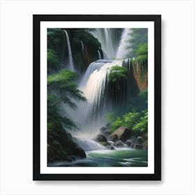 Shifen Waterfall, Taiwan Peaceful Oil Art  (1) Art Print