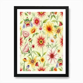 seamless Floral Pattern 2 Art Print