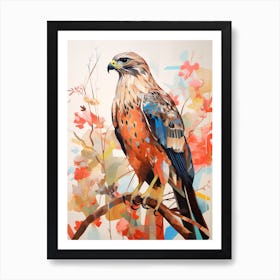 Bird Painting Collage Red Tailed Hawk 2 Art Print