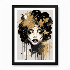 Gold Splatter Art Print