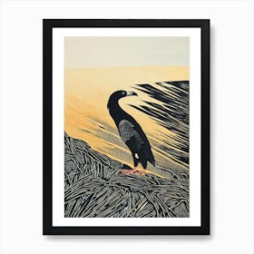 California Condor Linocut Bird Art Print