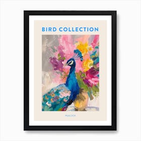 Colourful Brushwork Peacock 2 Poster Art Print