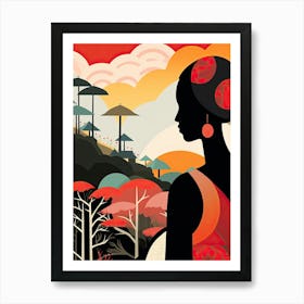Bali, Indonesia, Bold Outlines 1 Art Print