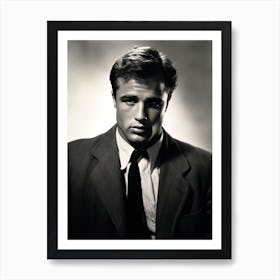 Black And White Photograph Marlon Brando 1 Art Print