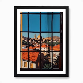 A Window View Of Cape Town In The Style Of Pop Art 2 Art Print