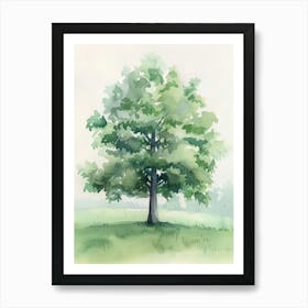 Boxwood Tree Atmospheric Watercolour Painting 2 Art Print