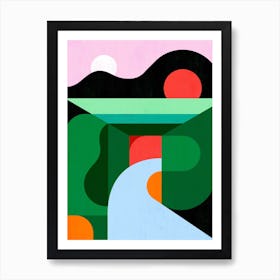 Geometric Spanish Village 1 Art Print