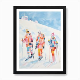 Les 3 Vallees   France, Ski Resort Illustration 2 Art Print