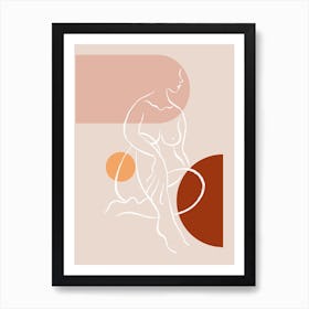 Scandi Nude Woman A Line Art Print