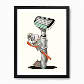 Razor In The Bathroom Art Print