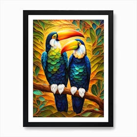 Toucans On A Branch Art Print