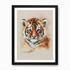 Tiger Cub Painting Art Print