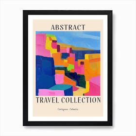 Abstract Travel Collection Poster Cartagena Colombia 2 Art Print