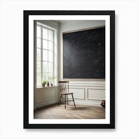 Blackboard Giving The Impression Of Vast Untouched Space Features An Appealing Smudged Texture Th Art Print