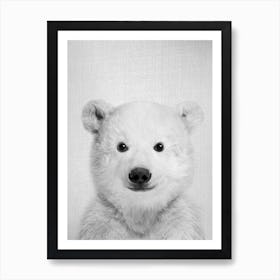 Baby Polar Bear - Black & White Art Print