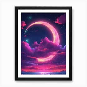 Moon And Clouds 2 Art Print