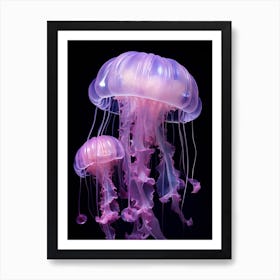 Mauve Stinger Jellyfish Simple Illustration 1 Art Print