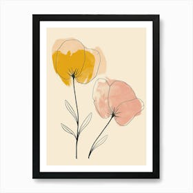 Port Au Prince Flower Market Boho Minimalist Style Art Print